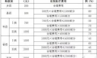 新农合2024收费标准表